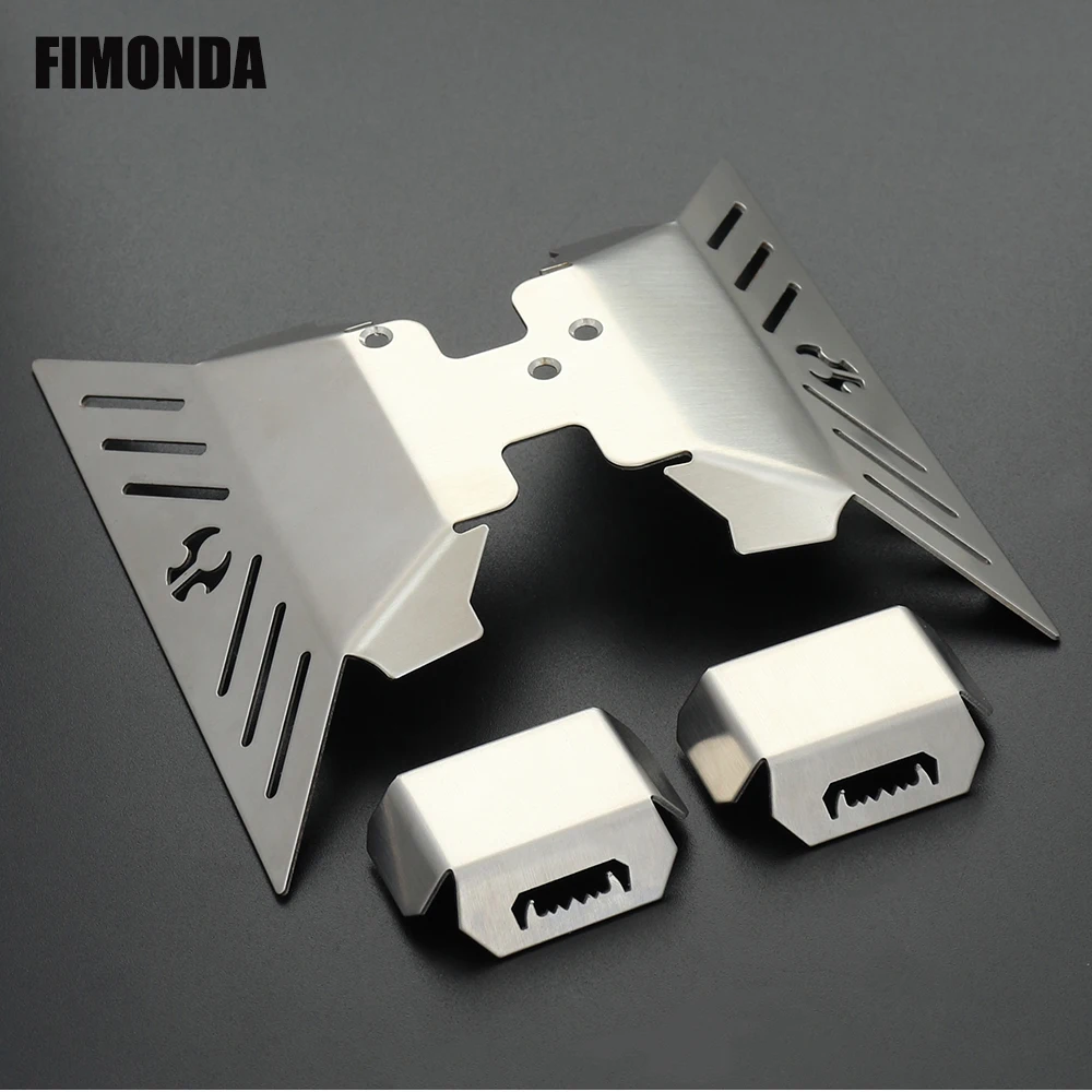 Chassis Stainless Steel Skid Plate Armor Front Rear Axle Differential Protector for 1/10 RC Crawler Axial Capra 1.9 UTB AXI03004
