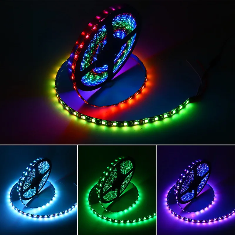 Rango de luz Led Ws2811 Rgb, 12v, 5m, 5050 Smd, direccionable, 30/60leds, externo, 1 Ic, Control, 3 Led, brillante, Normal, luz Led