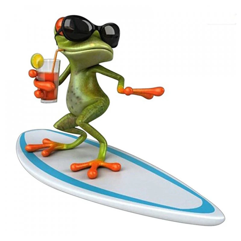 A0122# 13 cm/17 cm 3D Self-adhesive Decal Cartoon Frog Car Sticker Waterproof Auto Decors on Bumper Rear Window Laptop