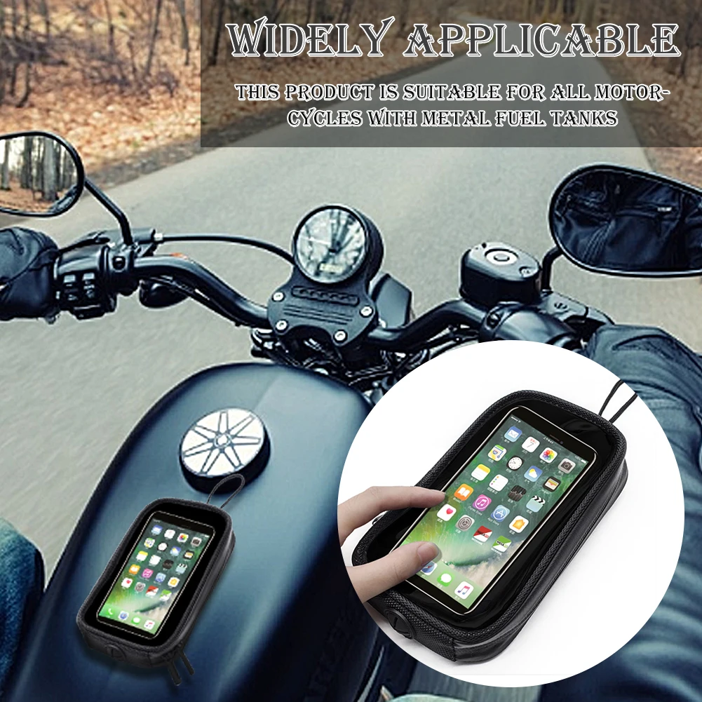 Motorcycle Phone Holder Waterproof, with Magnetic Can Bracket That Can Be Firmly Sucked On The Fuel Tank , Motorcycle Holder Bag