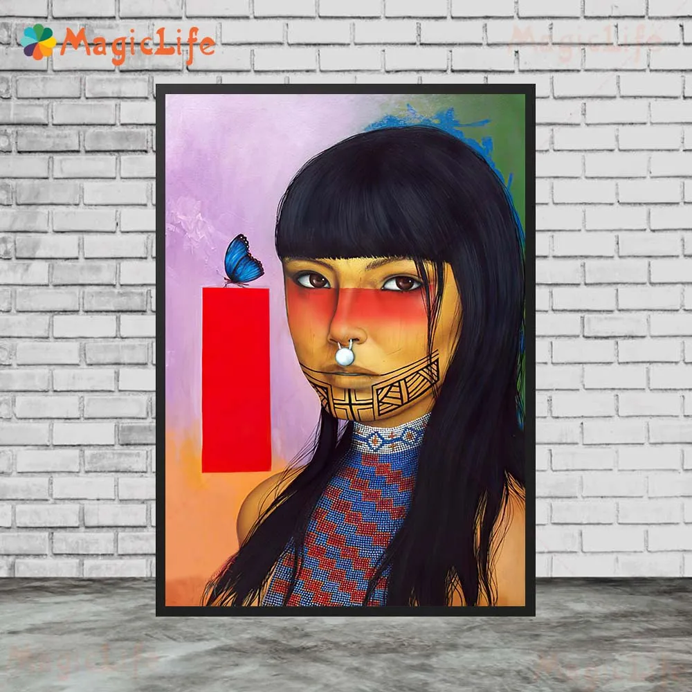 Aboriginal Art Poster And Print Keep Wild Color Character Wall Art Canvas Painting For Living Room Decoration Art Print Unframed
