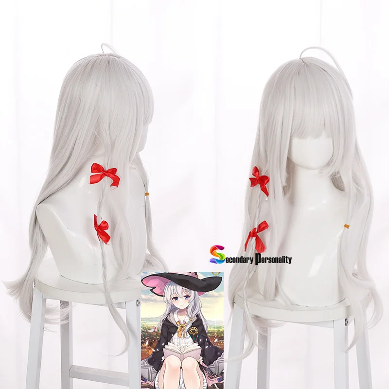 2021 Anime Majo No Tabitabi Elaina Ireina Witch's Journey Cosplay Props Wig Long Silver Hair Halloween Party Girl Free Wig Cap