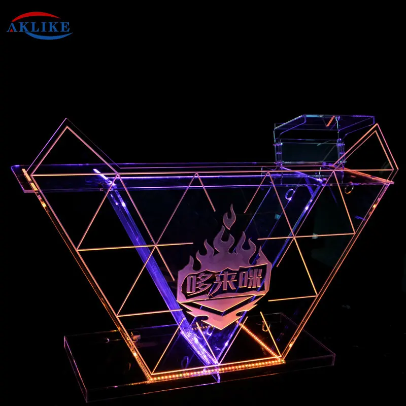 2024 Acrylic Led Dj Booth Bar Table Mixer Controller Sounds  System Equipment Sound Box Bass Speakers Laser Light DJ Table Disco