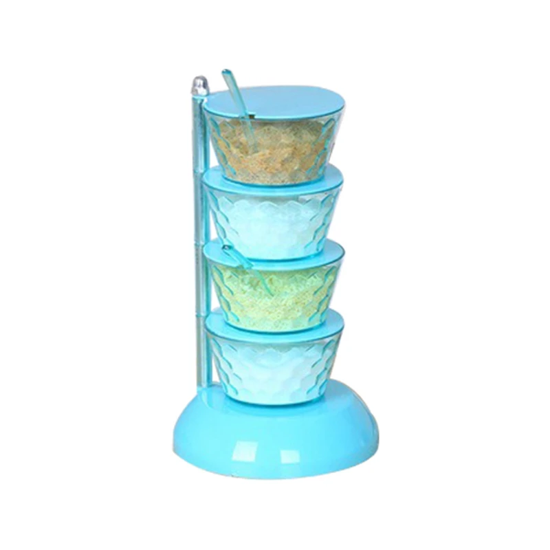 Vertical Transparent Rotating Spice Box, Kitchen Seasoning Set, Household Salt Shaker Sauce Chili Pot Seasoning Bottle Set