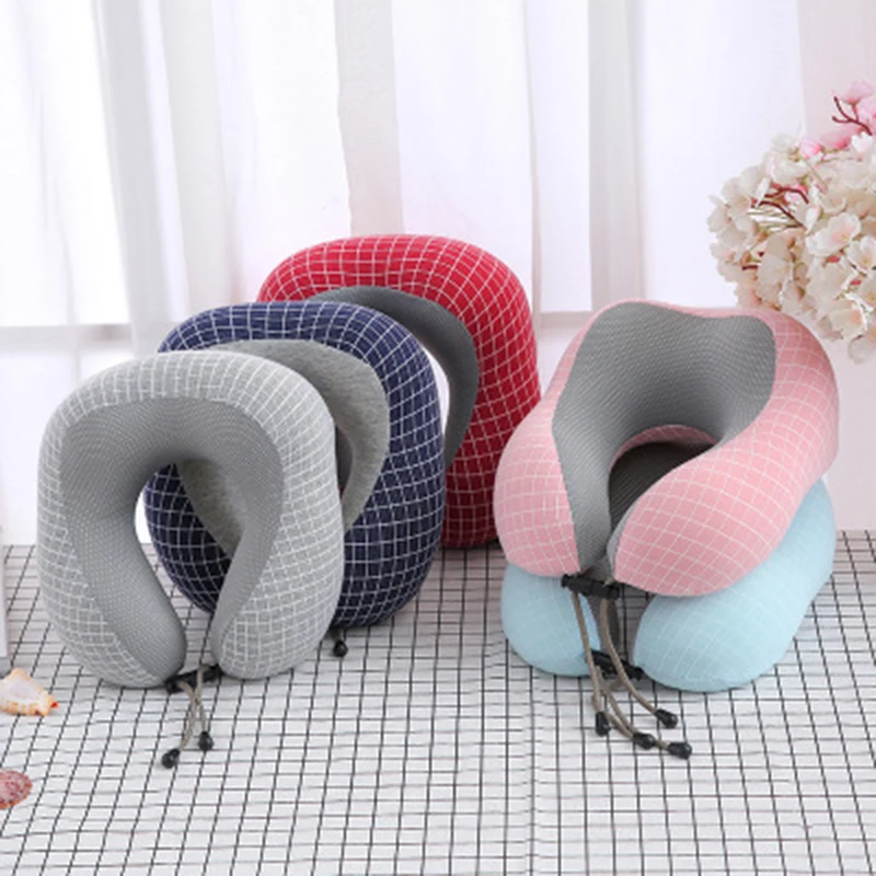 

Memory Foam U Type Pillow Holds U Form Pillow Logo Custom Aircraft Magnetic Cloth Office Travel Pillow Nap Cervical Neck Pillow