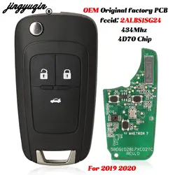 Jingyuqin 3 przyciski do Chevrolet Aveo Cavalier 2019 2020 Fit Opel inteligentny pilot samochodowy kluczyk 434MHz ID70 Chip 2 albs1sg24 Fob oryginalny