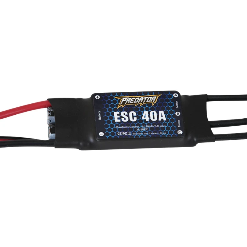 FMS ESC-التحكم في السرعة بفرشاة الطائرة, 6A 12A 20A 40A 50A 60A 80A 85A 100A 130A جديد Predator RC نموذج طائرة قطع غيار طيار