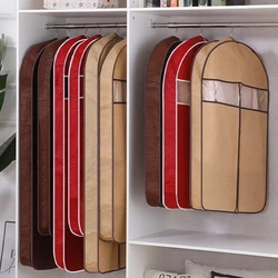Thick Embossed Non-woven Clothes Dust Cover Household Wardrobe Hanging Coat Bag Moisture-proof Breathable Fur Mink Clothes Cover