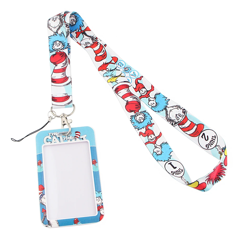 LX482 In A Hat Lanyard Card Cover Lanyard Neck Strap Rope For Mobile Cell Phone ID Card Badge Holder With Keychain Keyring