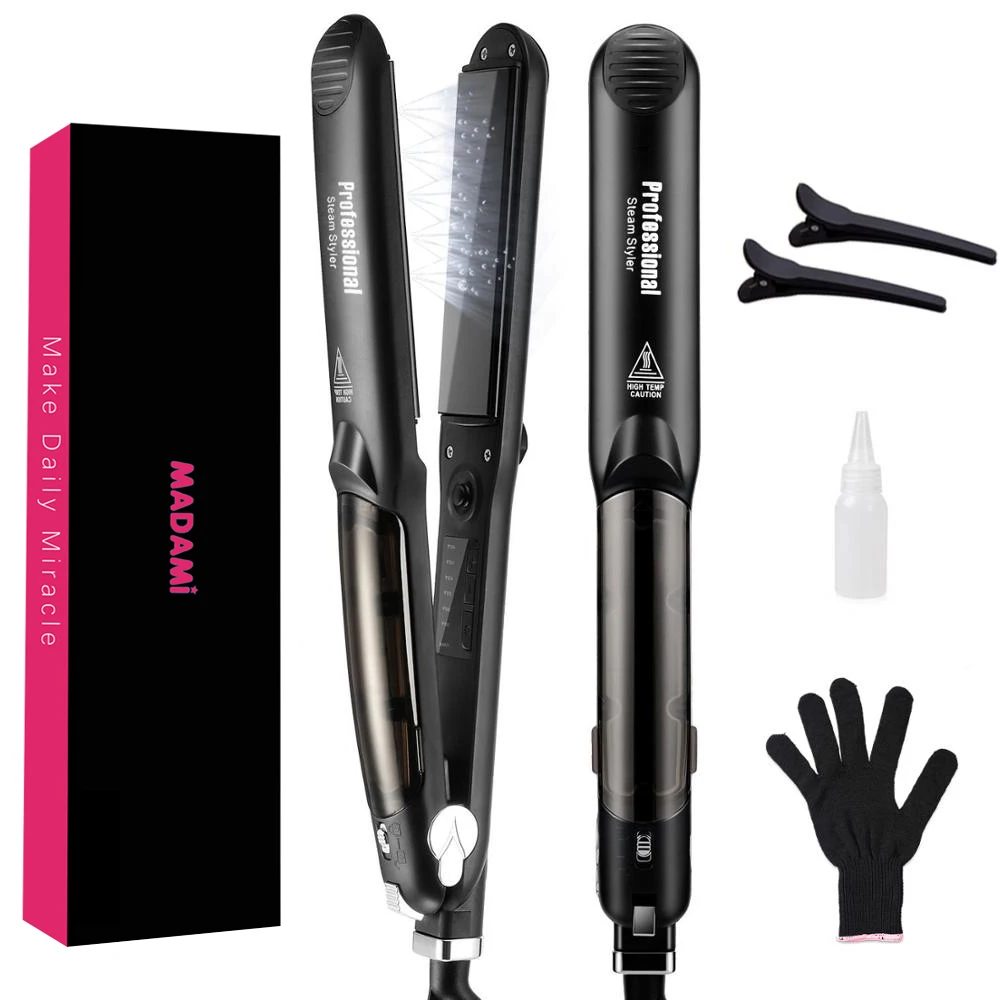 MADAMI Dampf-Haarglätter, professionelles Keramik-Dampf-Glätteisen 450 ℉   Haarpflege-Tools zur Behandlung von Arganöl mit schneller Hitze 3