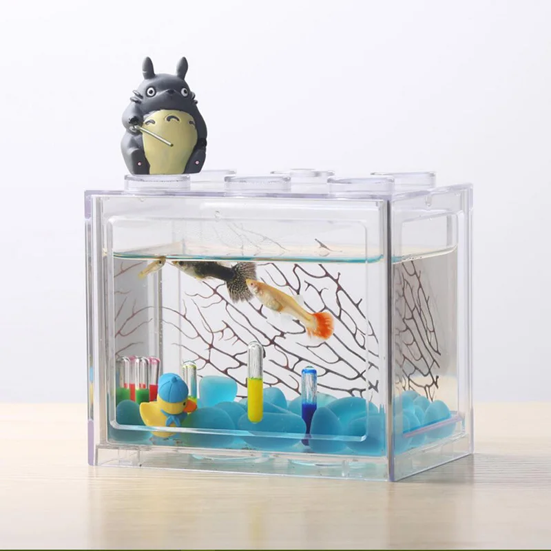 Creative Ecological Tank Bucket, Fish Tank, Seaweed Ball, Spider Box, Ant Box, Mini Small Building Block Box, 2023