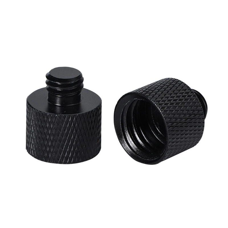 Non-slip 5/8 "fêmea a 3/8" macho e 1/4 "adaptador masculino do microfone para o adaptador do nível do espírito do tripé anti-corrosão