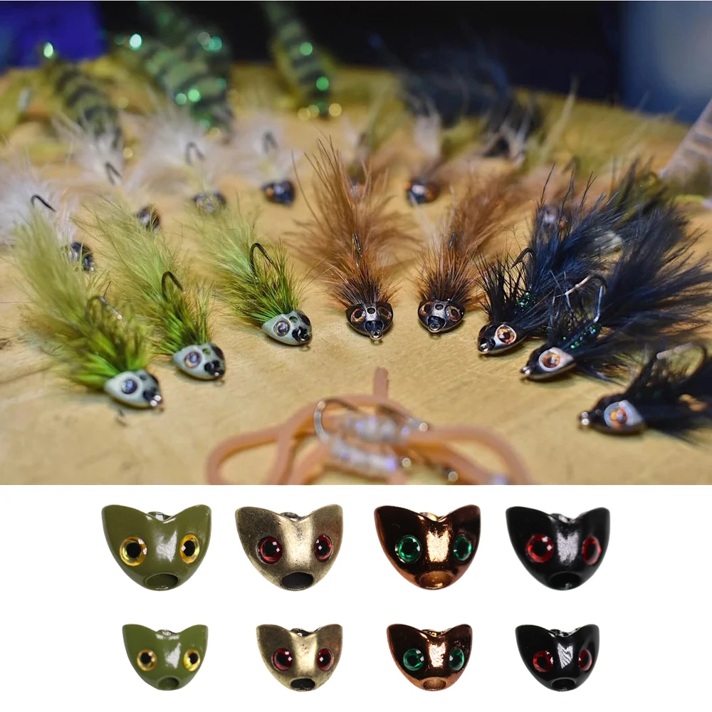 ICERIO 10PCS Fast Sink Fish Skull Sculpin Helmet Heavyweight Head Tube Flies Hook-up Streamers Fish mask Fly Tying Materials