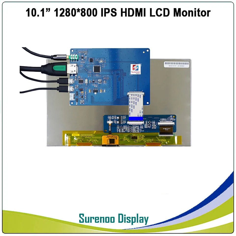 Module écran tactile LCD, 10.1x1280, 800 pouces, Compatible HDMI, IPS, USB, capacitif, Audio, pour Raspberry Pi