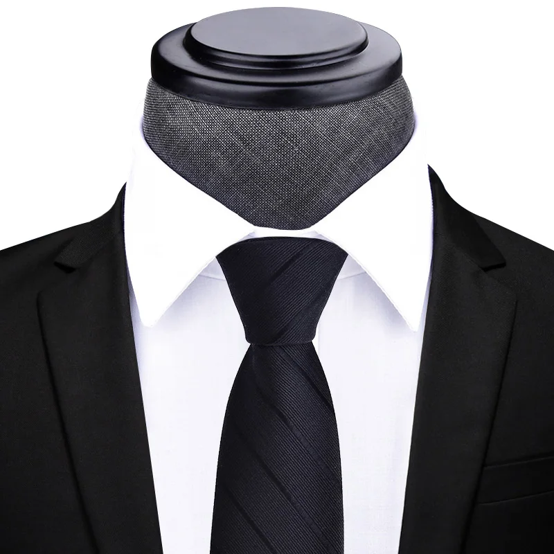 Men Ties Necktie 8cm Classic Men\'s Vestidos Business Formal Wedding Red Tie Stripe Neck Tie Black Shirt Dress Accessories Gift