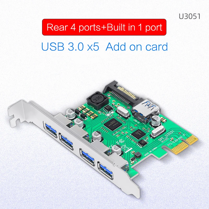 Универсальная настольная материнская плата PCI-E к USB 3.0 портов 19PIN Solt Плата расширения преобразователь и расширенный адаптер