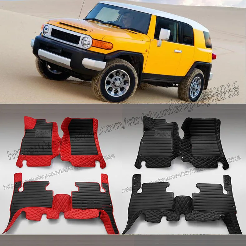 For Toyota FJ Cruiser 2007-2014 Interior leather Car Floor Mats Waterproof Mat