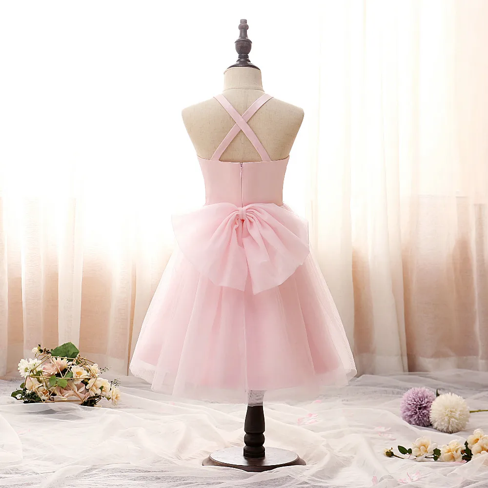 Knee-Length Flower Girl Dress Wedding Pageant Ceremony Birthday Evening Party Ball Celebration Show Banquet Prom  For Children