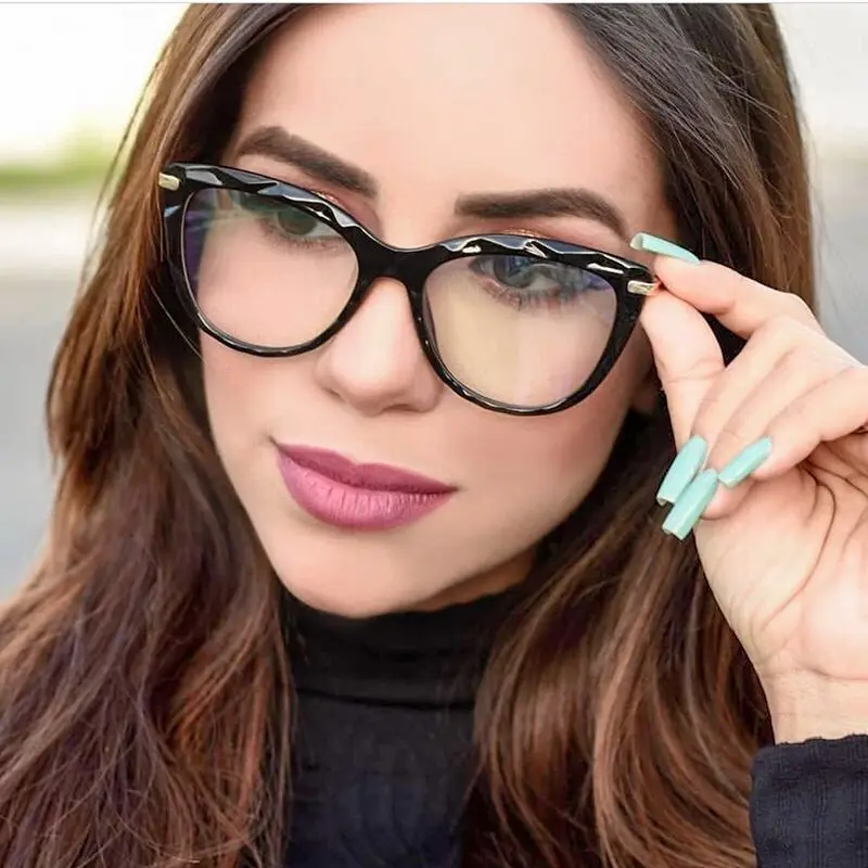 Eso Vision Fashion Optical frame For Woman Metal Girl Eyeglasses Prescription With Spring Hing TR90 Black Tortoise High Quality