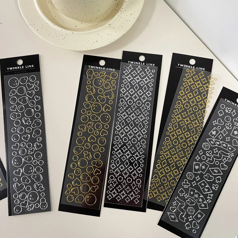 1Pcs Transparent Bronzing Silver Bubble Stars Decorative Sticker PVC Laser Stickers Scrapbooking Stick Label DIY Stationery