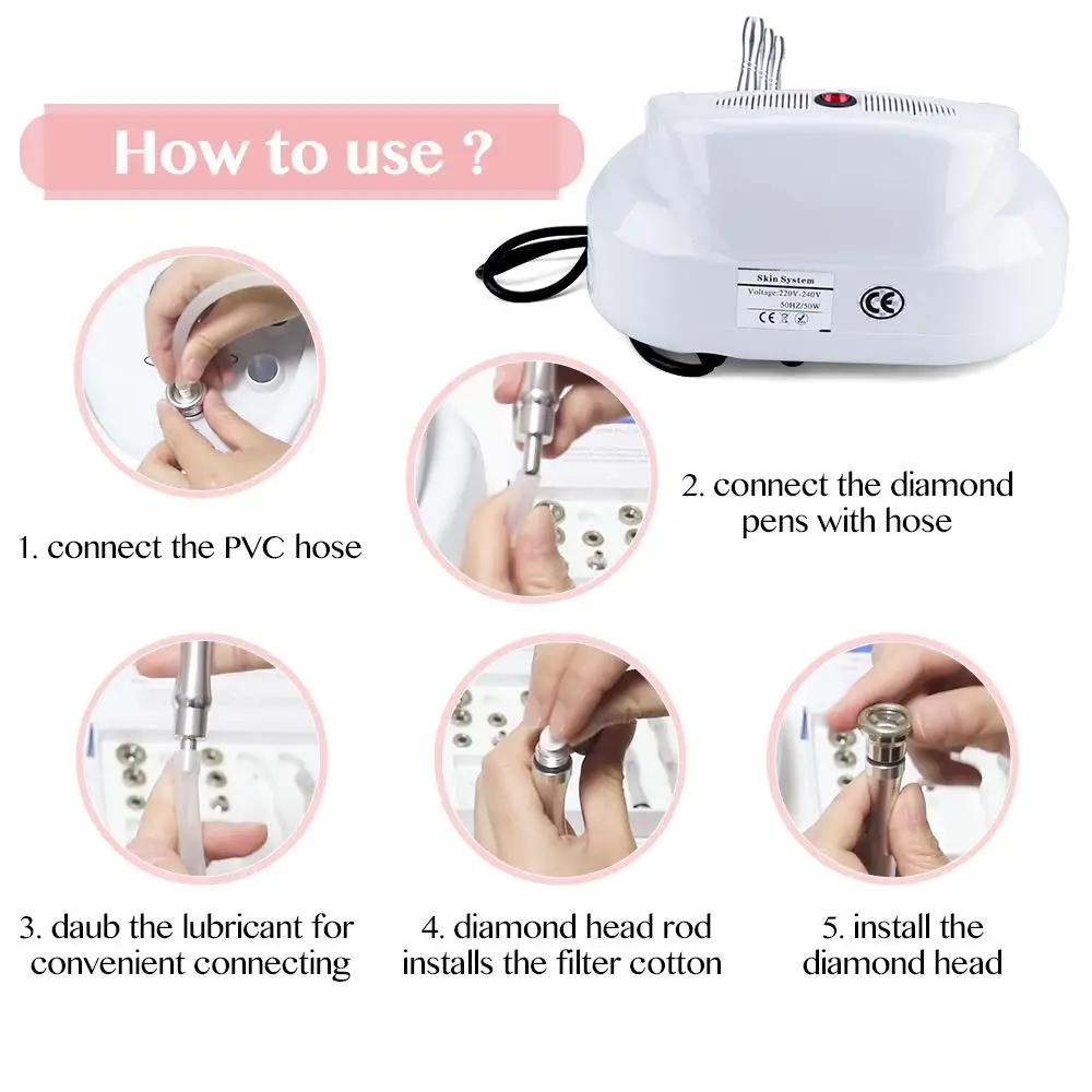 Professional Diamond Microdermabrasion Dermabrasion Machine Vacuum Spray Skin Exfoliation Removal Wrinkle Facial Peeling Device