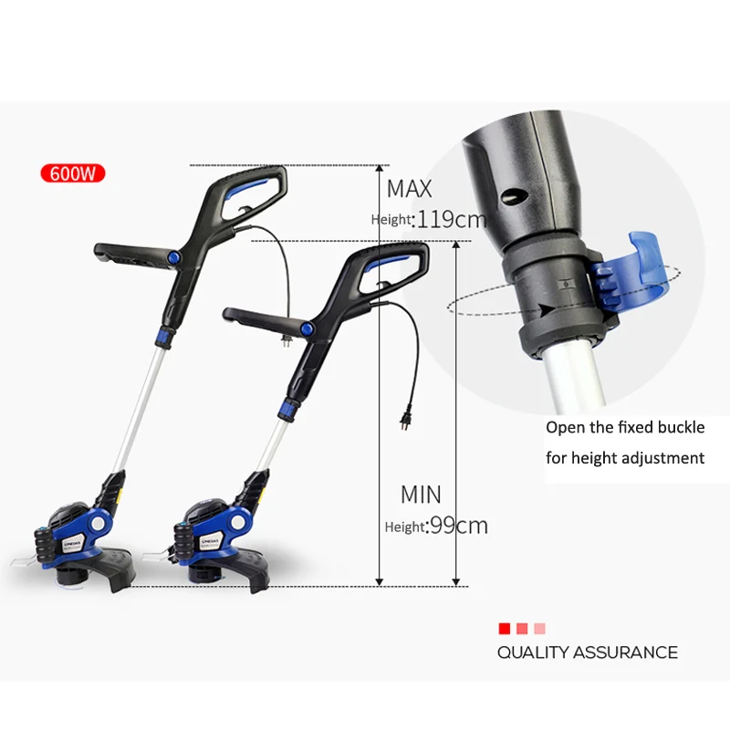 1pc 11000rpm altura cabeça ângulo ajustar cortador elétrico 600w pequeno agregado familiar multi-função cortador de grama grande área capinador de gramado 220v