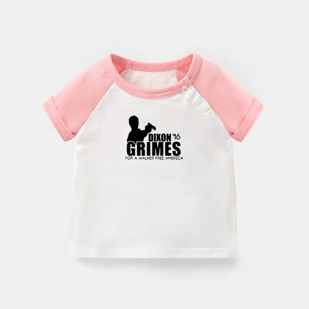 

Grimes Dixon For A Walker Free America Design Newborn Baby T-shirts Toddler Graphic Raglan Color Short Sleeve Tee Tops