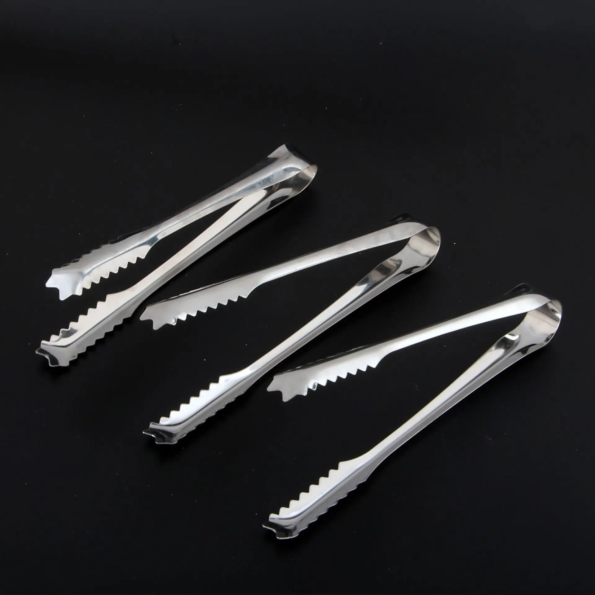 1Pcs Kitchen Tool Stainless Steel Tongs For Barbecue Party Bar BBQ Clip Bread Food Ice Clamp Ice Tong Cooking Accessories