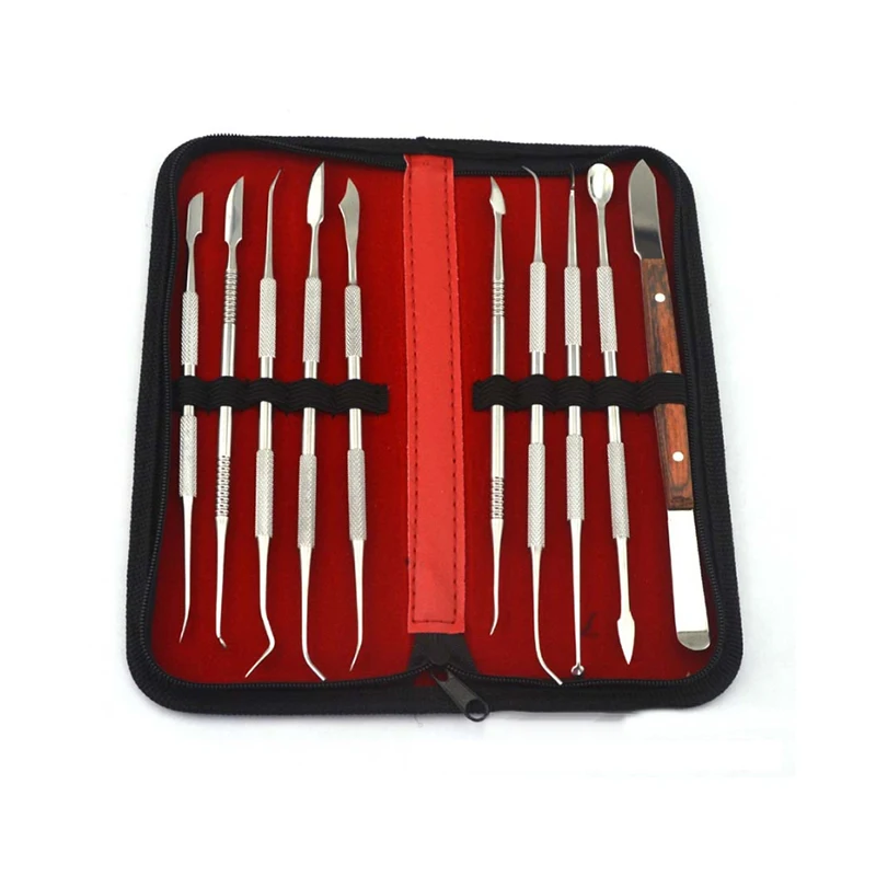 Stainless Steel Sculpture Knife Set Wax Carving Tools Kit of Dental Equipments