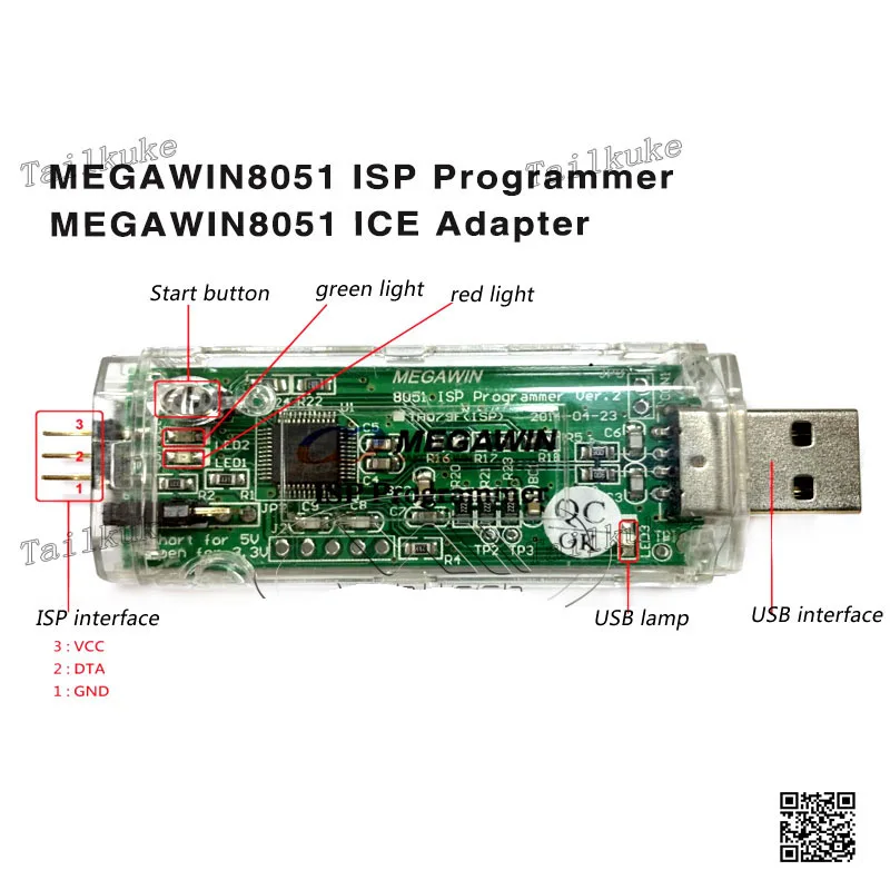 Burner Programming Tool 8051 ISP Programmer ICE Adapter