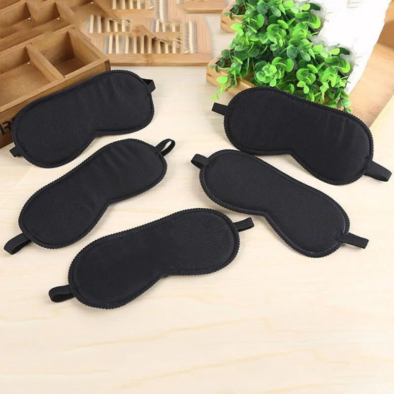 

60pcs/lot Classical pure black Sleep Eye Mask Portable Travel Eye Shade Eyes cover Sleep & Snoring Health Care MR145