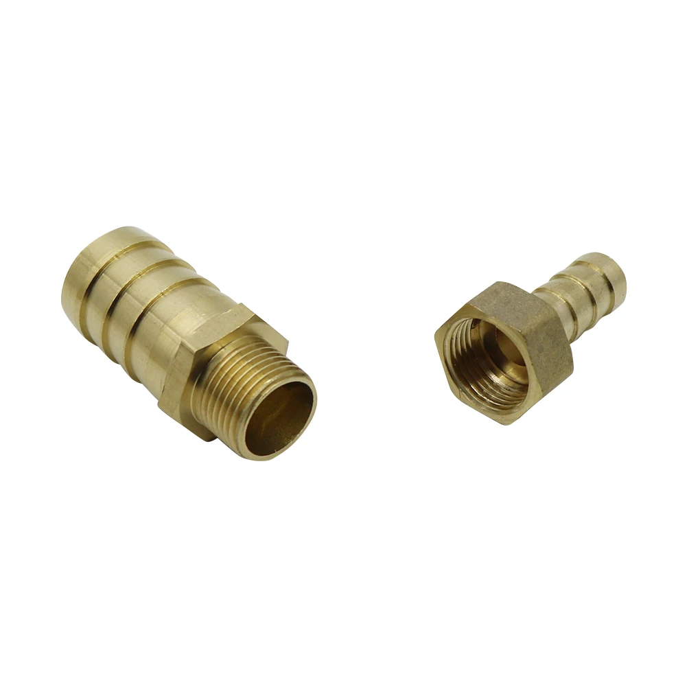 Conector de rosca macho hembra BSP, accesorio de latón de 6mm, 8mm, 10mm, 12mm, 14mm, 16mm, 19mm, 3/8"