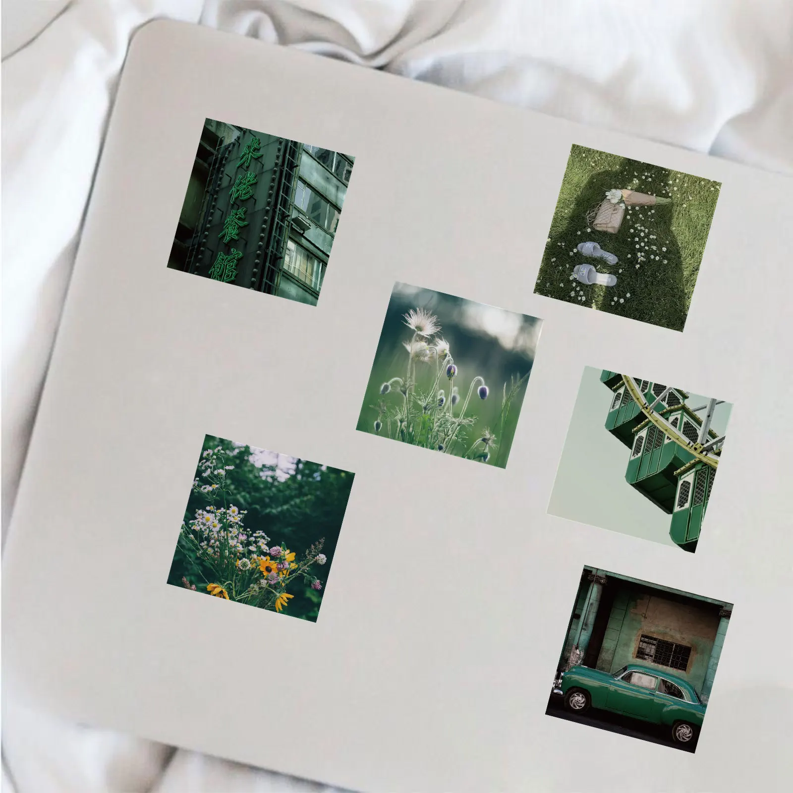 10/30/56pcs Ins Style Green Nature Landscape Stickers Decals Aesthetic DIY Luggage Laptop Phone Scrapbook Wall Sticker For Kids