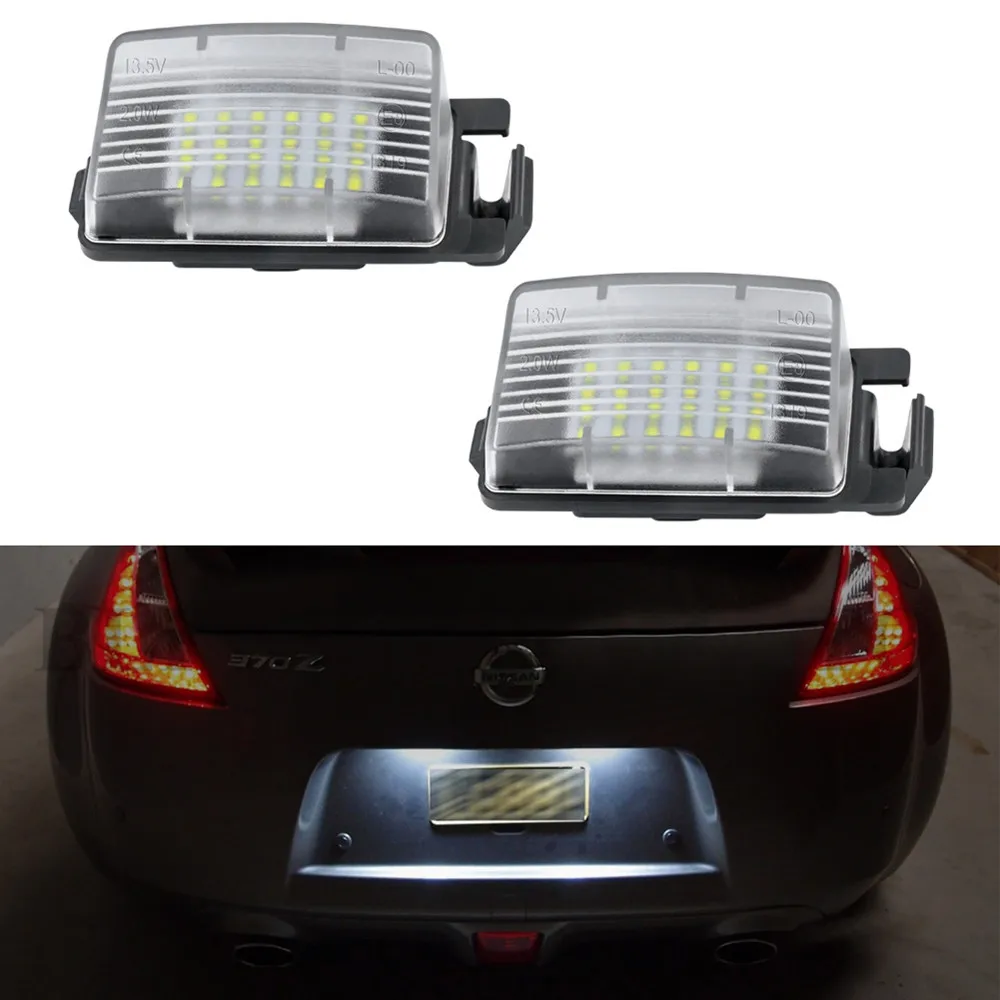 

Diamond White LED License Number Plate Light Tag Lamp For Nissan 350Z 370Z GTR For Infiniti G25 G35 G37 Canbus Error Free