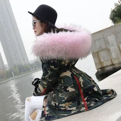 2024 Maomaokong Winter Super Large Raccoon Fur Collar Tuxedo Fur Parka Coat Mid-length Large Size Jacket Women