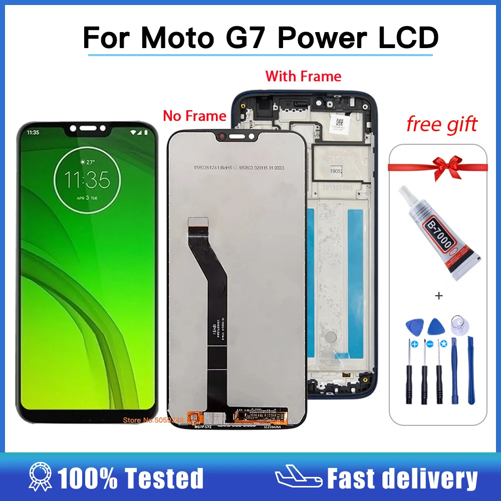 Original For Motorola MOTO G7 Power LCD Display Replacement Touch Screen Digitizer Assemble For Moto G7 Power XT1955