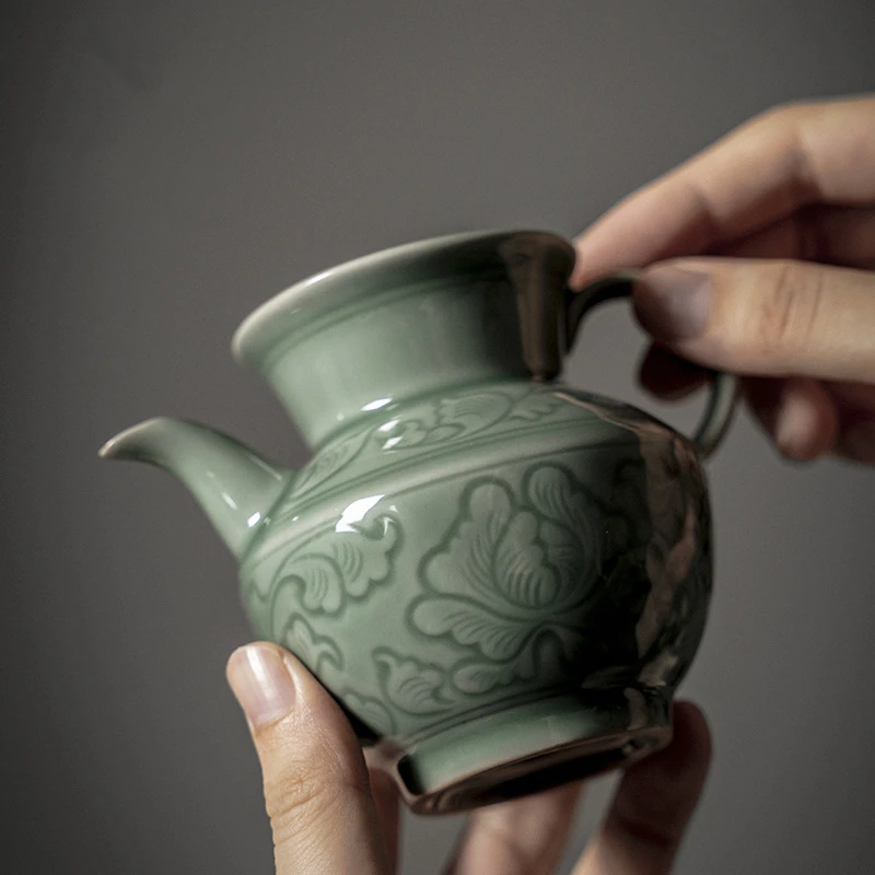 Longquan Celadon Tea Set, Hand-held Pot, Plum Celadon, Kung Fu Tea Set, Tea Ware, Tea Accessories, Yue Kiln