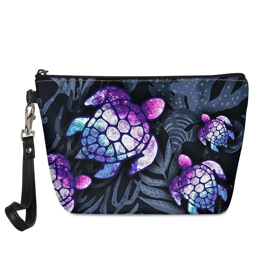 

Pretty Hawaii Turtle Pattern Women Make up Case Brand Design Mini Tote Toiletry Pouch Ladies Cosmetic Bag for Lady