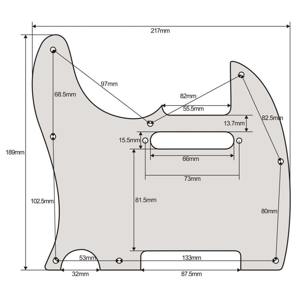 Ohello Left Handed TL Pickguard Black/White Pearl Guitar Scratch Plate Cream for Tele & Screws for TL Style Guitar Accessories