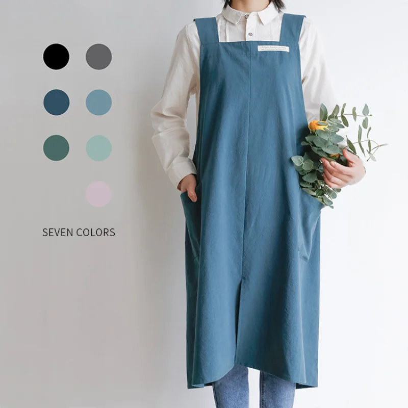 

Plus Size aprons Comfortable apron home clothing cover flower shop coffee shop work clothes apron dress kitchen apron