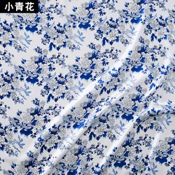 1 meter 100% Mulberry Silk 16mm China Floral 2 Printed satin Silk Fabric 114cm 44