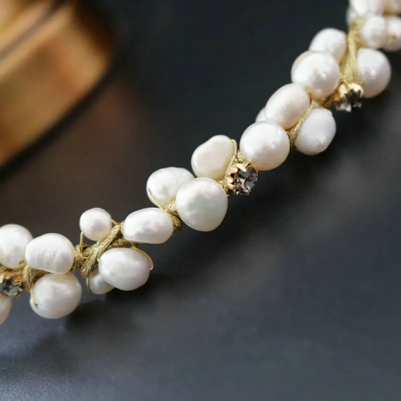 FXLRY Original design handmade natural freshwater pearl Elegant choker necklace for Women Bridal wedding jewelry