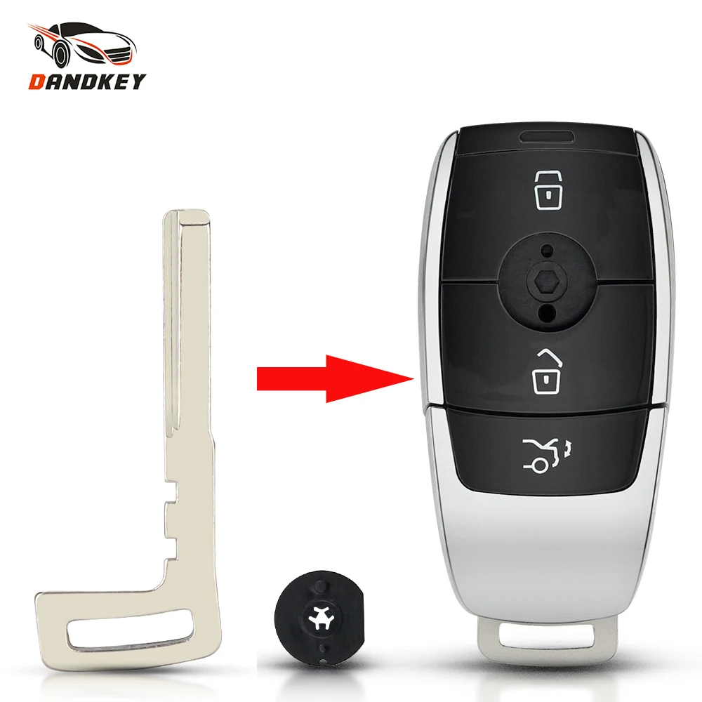 Dandkey Smart Key Blade Blank Uncut Insert For Mercedes Benz E class E200 E260 W213 2017 2018 2019 Remote Car Key Replacement