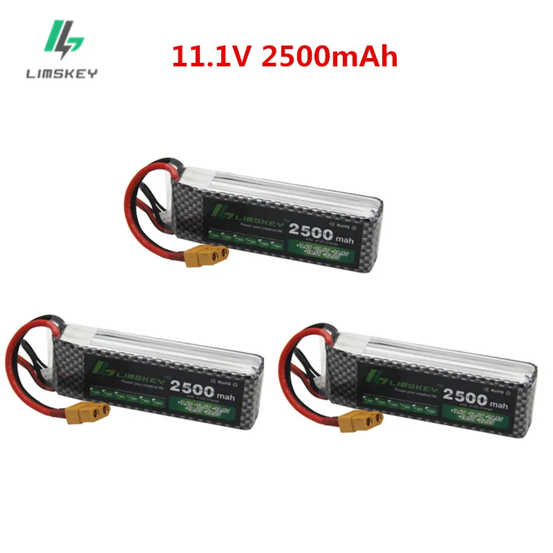 Upgrade 11.1v 2500maH Lipo Batterry For RC Quodcopter Cars Boats Drone Spare Parts 35C 3s 2200mah 11.1v Rechargeable Battery 3pc