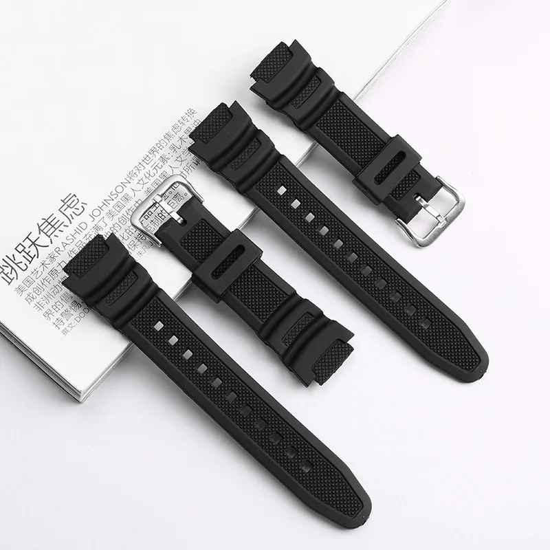 Watchband Convex Strap 25*18mm Rubber Silicone Bracelet For Casio W218H /AQ-S810W AE-1200w 1000 SGW-300 400h MRW-200h Watch Band