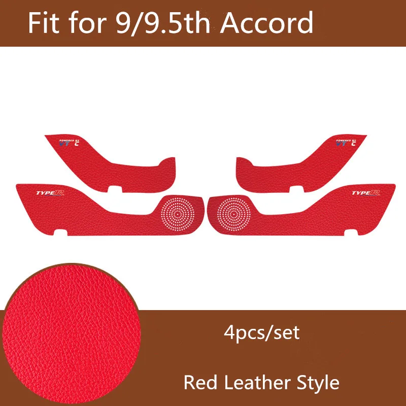 

For Honda Accord 9/9.5th Car Anti Kick Pad Car Door Protector Trim Film Shell Leather Red/Black carbon fiber