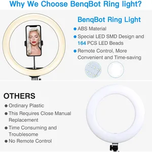 Dimmable led selfie ring light with tripod, USB lighting lamp, video lights, do YouTube Ringlight, 26, 33cm 10 Main Ring Light Sales with Tripod - №9
