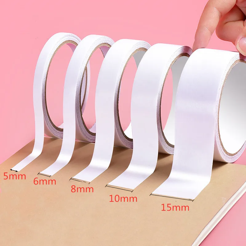 5-20mm Double-sided Adhesive Sticker Gadget Glue Disk Tape Paper White Strong Ultra-thin Cotton Cloth High Sticky Tape 7 Meters