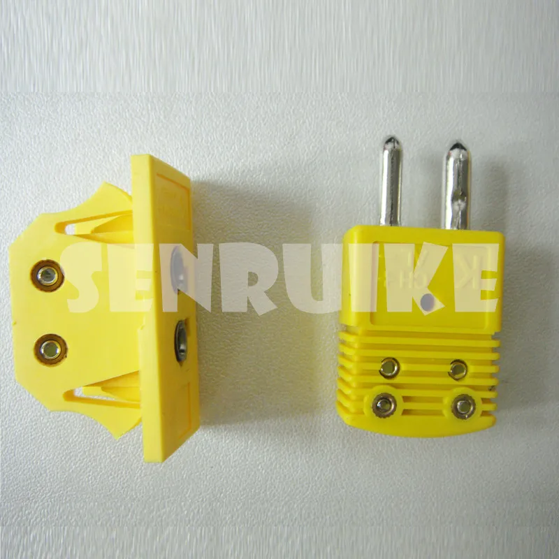 K type thermocouple connector,  Socket Type Standard size, Yellow color Round Hollow Pin