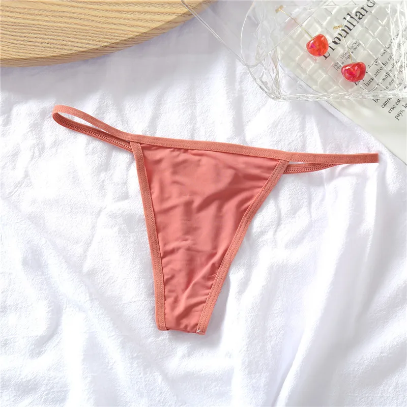 FINETOO M-XL Cotton Bikini Panties T-back Thong Sexy Low Waist Women Underwear Cotton G-String Underpants Femlae Lingerie 3Pcs